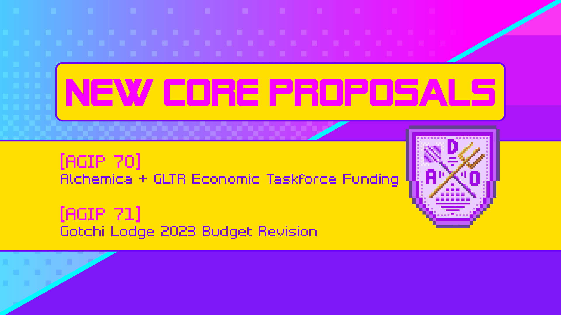 AavegotchiDAO Assemble: Core Proposals AGIP 70 and 71 Now Live